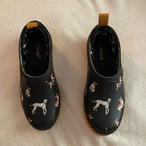 Joules Pop On Rubber Clogs with Dog Print